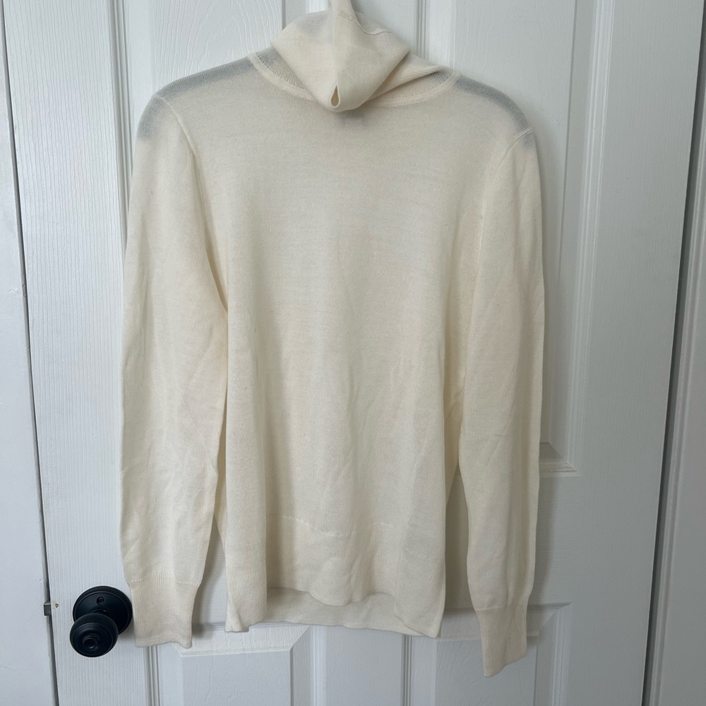 J. Crew Cream Turtleneck Sweater Merino Wool Size m NWT